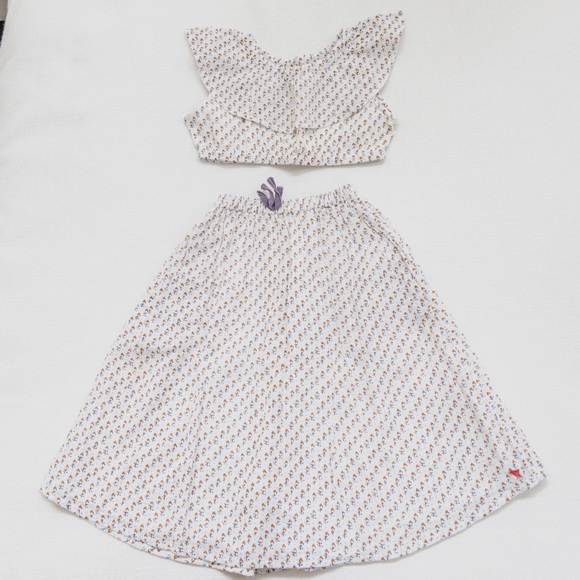 New! Pink Chicken white matching skirt set.